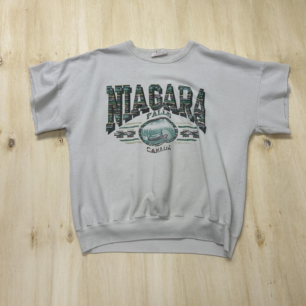 Vintage Niagara Falls Oceanic Sweatshirt Mens XL Gray Fleece Short Sleeve